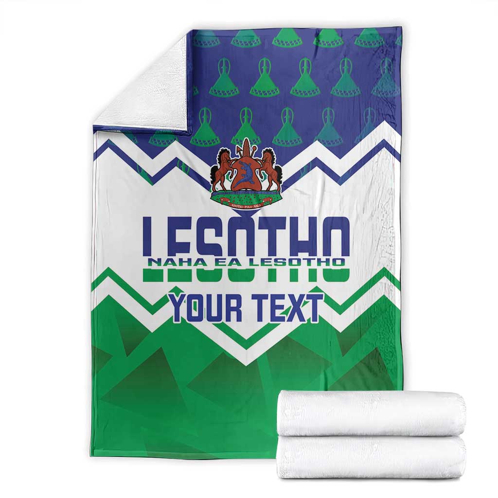 Personalised Lesotho Independence Day blanket folded with crest and custom text