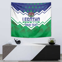 Independence Day wall tapestry with centered crest, green chevrons, and 'YOUR TEXT'