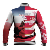 USA and Japan Rugby Custom Baseball Jacket Eagles Brave Blossoms Together Pacific - Wonder Print Shop