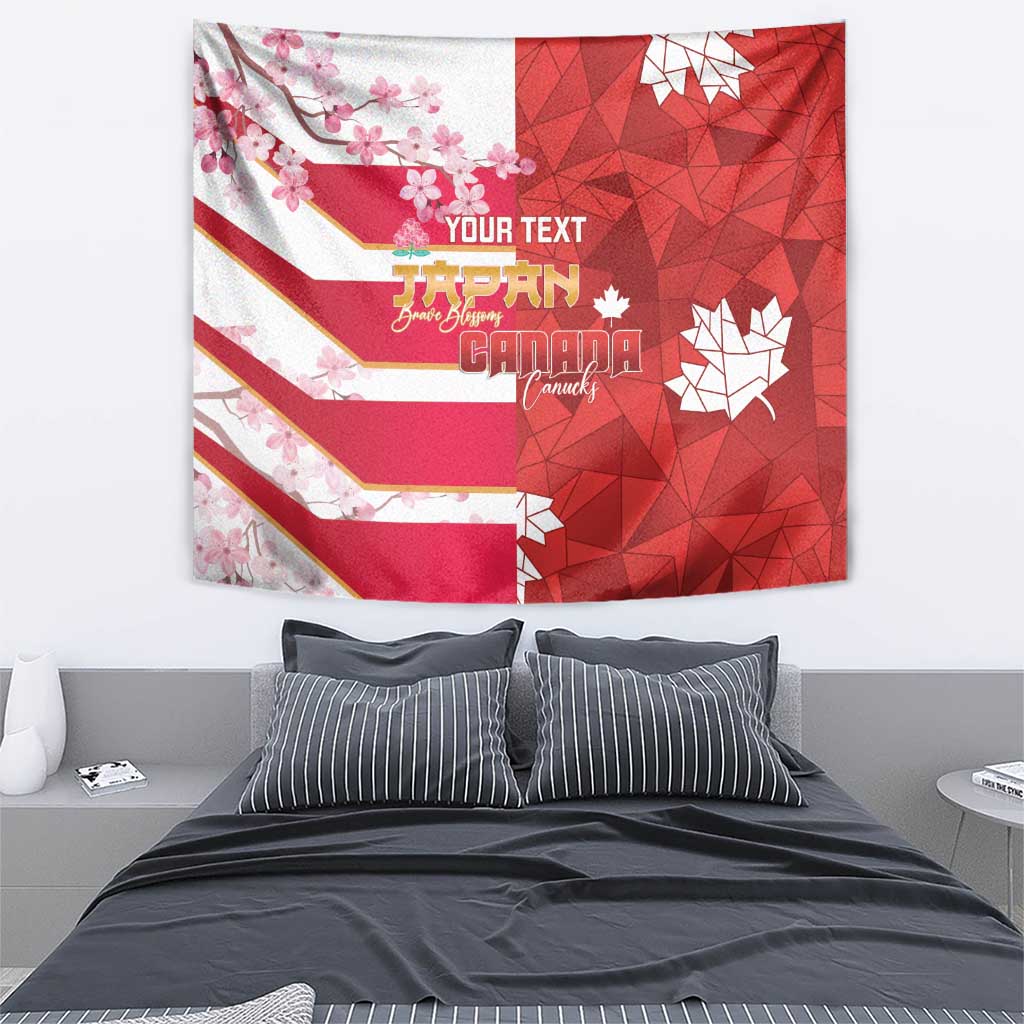 Canada and Japan Rugby Custom Tapestry Canucks Brave Blossoms Together Pacific - Wonder Print Shop
