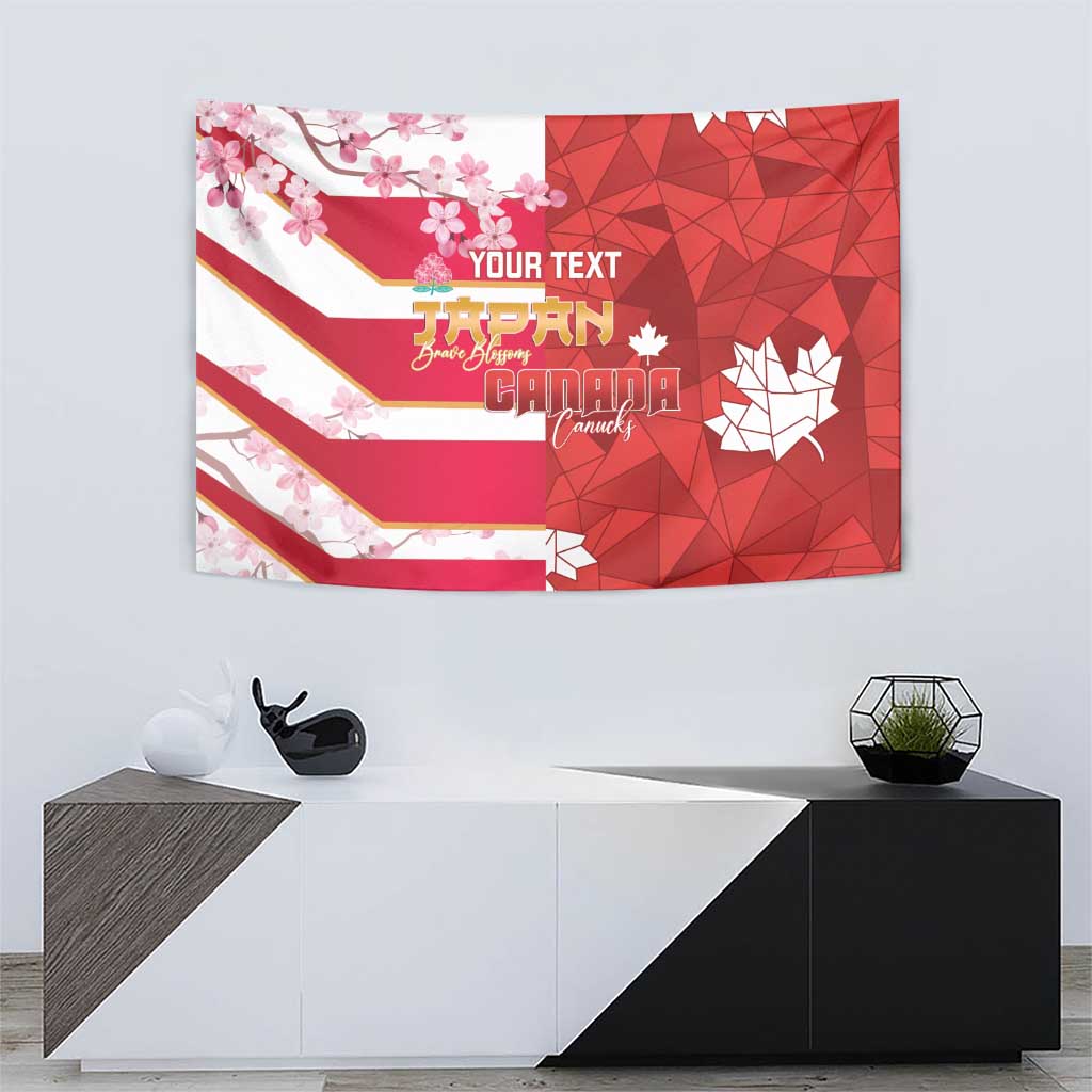 Canada and Japan Rugby Custom Tapestry Canucks Brave Blossoms Together Pacific - Wonder Print Shop