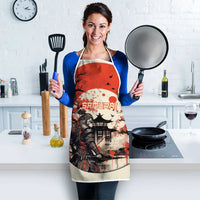 Samurai Warrior Japan Apron Red-blossomed Tree Classic Japanese Stylized - Wonder Print Shop
