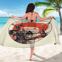 Samurai Warrior Japan Sarong Red-blossomed Tree Classic Japanese Stylized - Wonder Print Shop