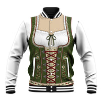 Dirndl Costume Oktoberfest Baseball Jacket German Tracht Edelweiss Green Version