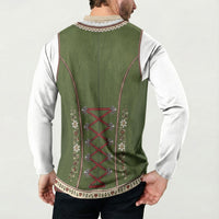 Dirndl Costume Oktoberfest Button Sweatshirt German Tracht Edelweiss Green Version