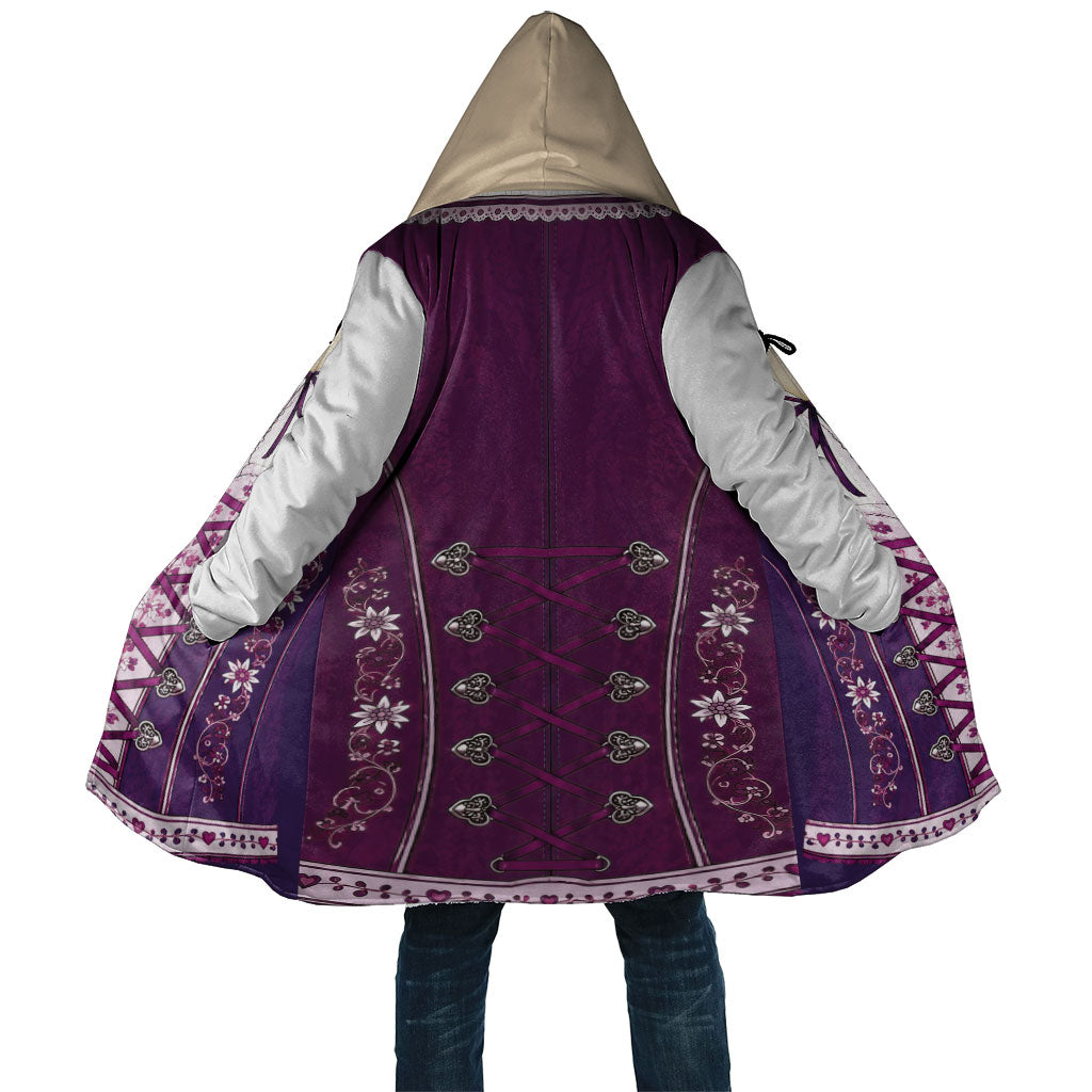 Dirndl Costume Oktoberfest Cloak German Tracht Edelweiss Purple Version