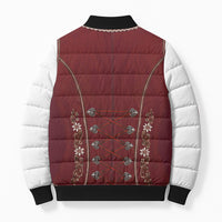 Dirndl Costume Oktoberfest Bomber Puffer Jacket German Tracht Edelweiss Red Version