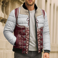 Dirndl Costume Oktoberfest Bomber Puffer Jacket German Tracht Edelweiss Red Version