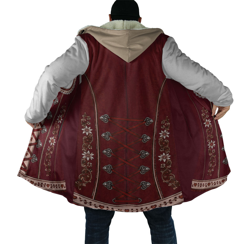 Dirndl Costume Oktoberfest Cloak German Tracht Edelweiss Red Version
