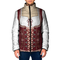 Dirndl Costume Oktoberfest Padded Jacket German Tracht Edelweiss Red Version