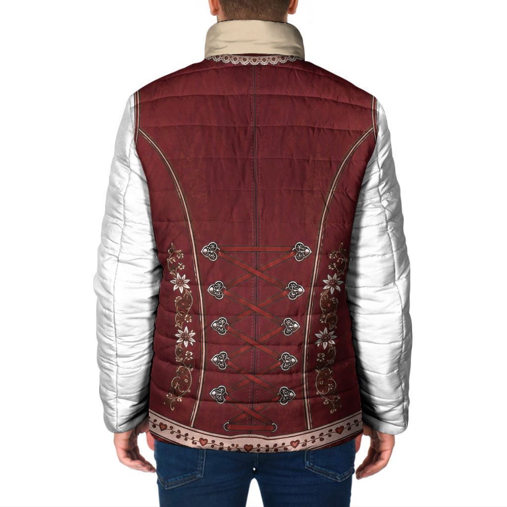 Dirndl Costume Oktoberfest Padded Jacket German Tracht Edelweiss Red Version