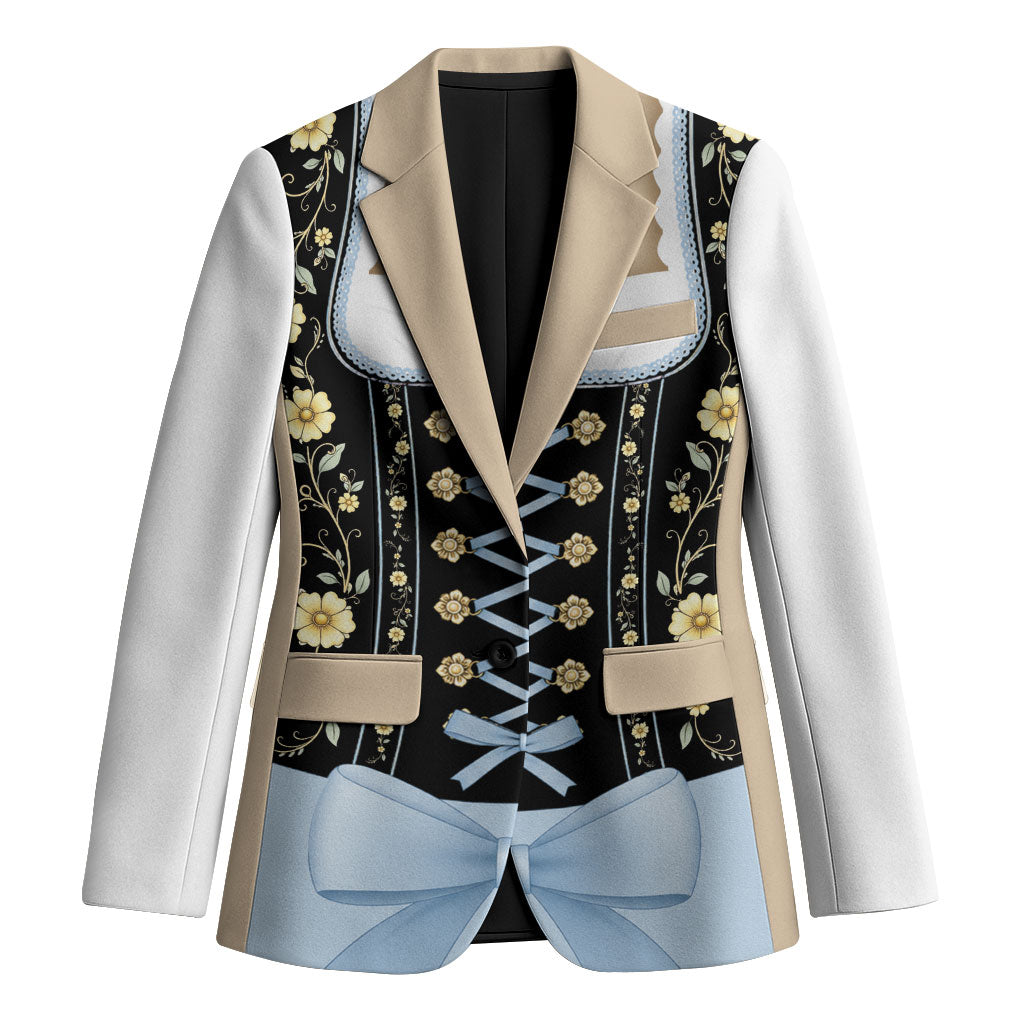 Personalised Dirndl Costume Oktoberfest Blazer German Tracht Floral Coquette Bow