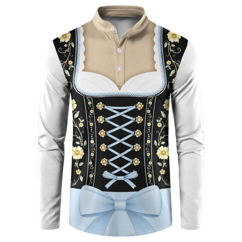 Personalised Dirndl Costume Oktoberfest Button Sweatshirt German Tracht Floral Coquette Bow