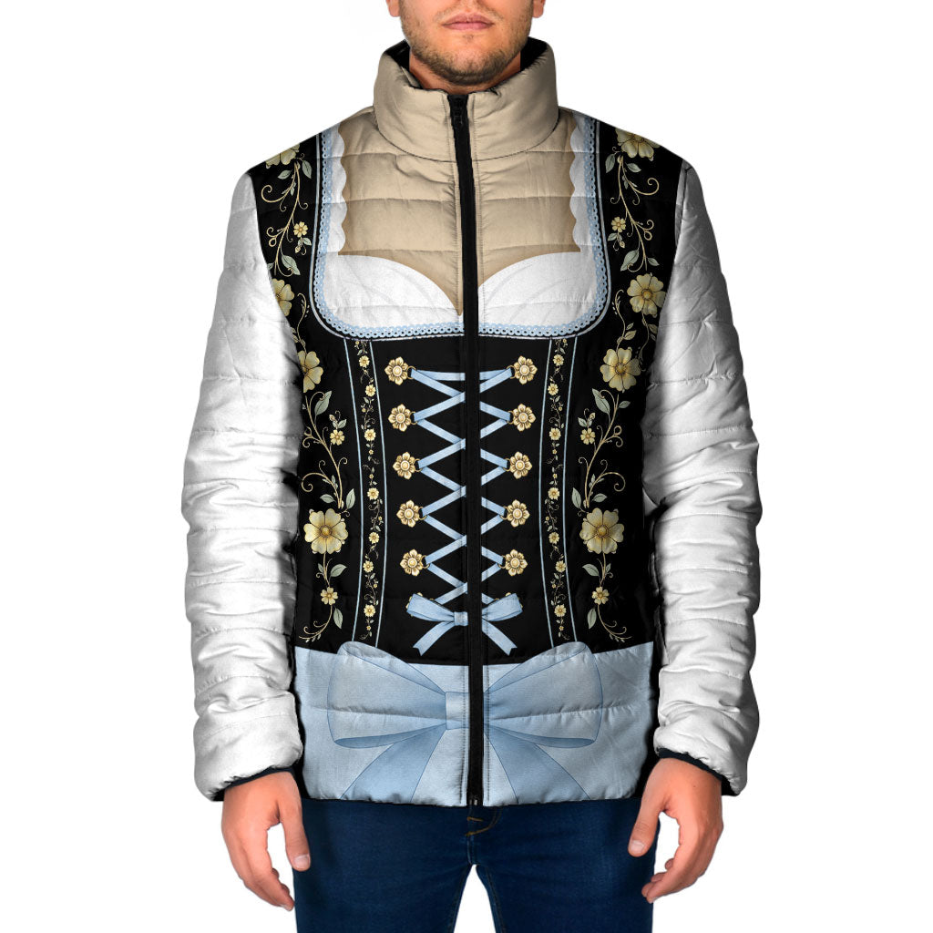 Personalised Dirndl Costume Oktoberfest Padded Jacket German Tracht Floral Coquette Bow