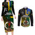 Personalised South Sea Islanders Couples Matching Long Sleeve Bodycon Dress and Long Sleeve Button Shirts Kanakas With Vanuatu Coat Of Arms - Wonder Print Shop