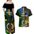 Personalised South Sea Islanders Couples Matching Off Shoulder Maxi Dress and Hawaiian Shirt Kanakas With Vanuatu Coat Of Arms - Wonder Print Shop