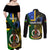 Personalised South Sea Islanders Couples Matching Off Shoulder Maxi Dress and Long Sleeve Button Shirts Kanakas With Vanuatu Coat Of Arms - Wonder Print Shop