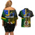 Personalised South Sea Islanders Couples Matching Off Shoulder Short Dress and Hawaiian Shirt Kanakas With Vanuatu Coat Of Arms - Wonder Print Shop