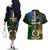 Personalised South Sea Islanders Couples Matching Off The Shoulder Long Sleeve Dress and Hawaiian Shirt Kanakas With Vanuatu Coat Of Arms - Wonder Print Shop