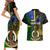 Personalised South Sea Islanders Couples Matching Short Sleeve Bodycon Dress and Hawaiian Shirt Kanakas With Vanuatu Coat Of Arms - Wonder Print Shop