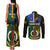 Personalised South Sea Islanders Couples Matching Tank Maxi Dress and Long Sleeve Button Shirts Kanakas With Vanuatu Coat Of Arms - Wonder Print Shop