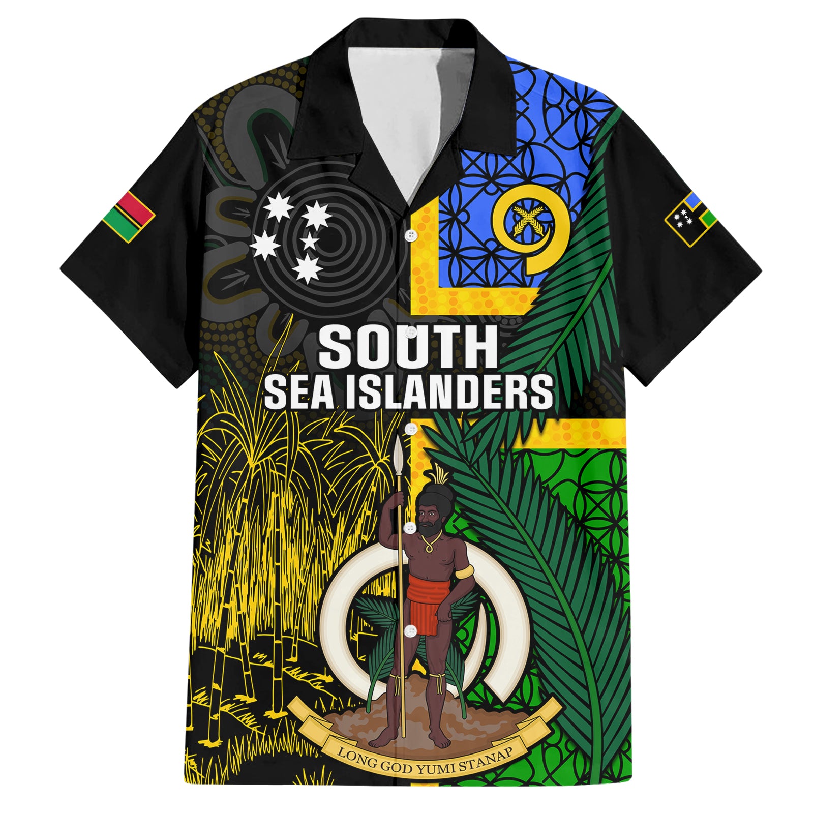 Personalised South Sea Islanders Hawaiian Shirt Kanakas With Vanuatu Coat Of Arms - Wonder Print Shop