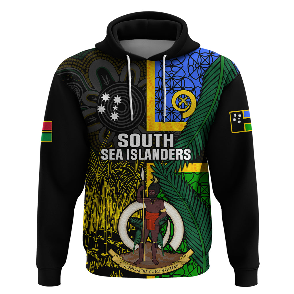 Personalised South Sea Islanders Hoodie Kanakas With Vanuatu Coat Of Arms - Wonder Print Shop