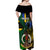 Personalised South Sea Islanders Off Shoulder Maxi Dress Kanakas With Vanuatu Coat Of Arms - Wonder Print Shop