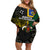 Personalised South Sea Islanders Off Shoulder Short Dress Kanakas With Vanuatu Coat Of Arms - Wonder Print Shop