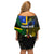 Personalised South Sea Islanders Off Shoulder Short Dress Kanakas With Vanuatu Coat Of Arms - Wonder Print Shop