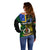 Personalised South Sea Islanders Off Shoulder Sweater Kanakas With Vanuatu Coat Of Arms - Wonder Print Shop