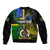 Personalised South Sea Islanders Sleeve Zip Bomber Jacket Kanakas With Vanuatu Coat Of Arms - Wonder Print Shop