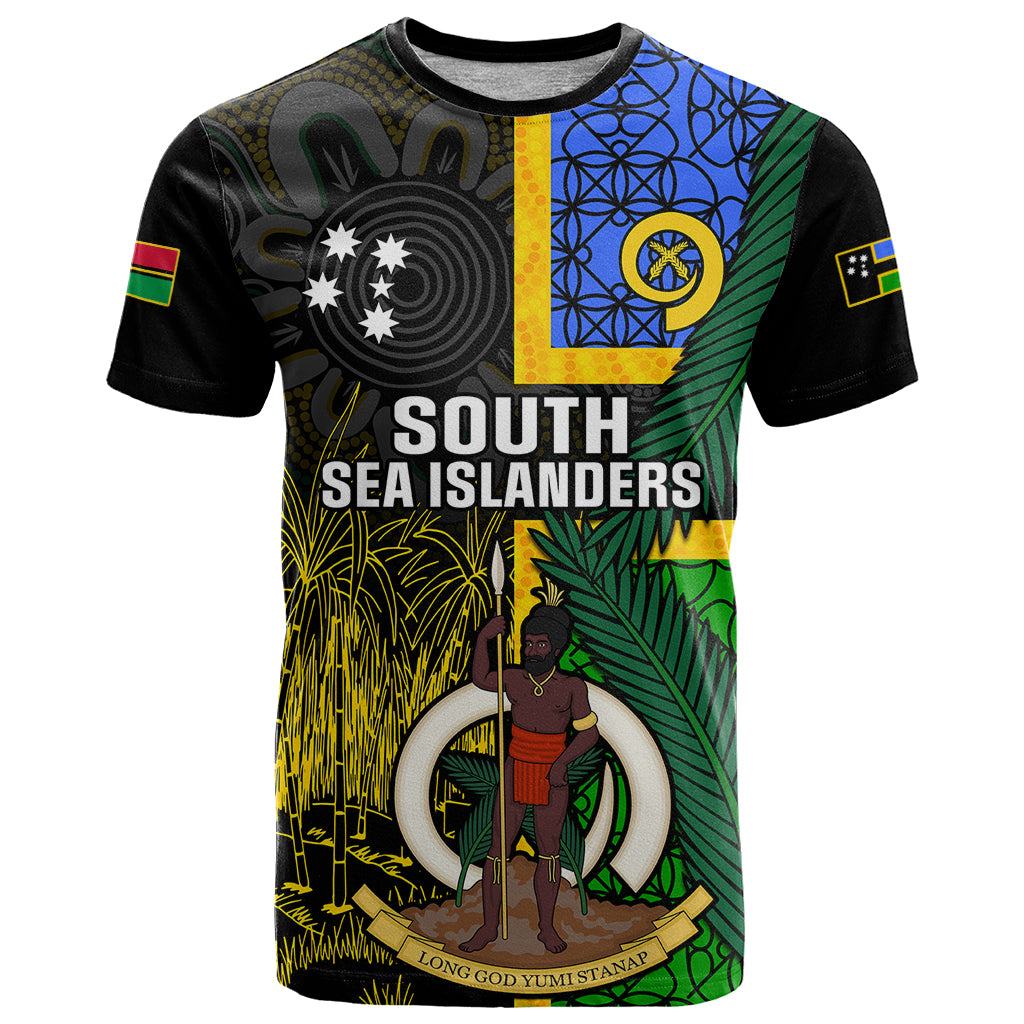 Personalised South Sea Islanders T Shirt Kanakas With Vanuatu Coat Of Arms - Wonder Print Shop