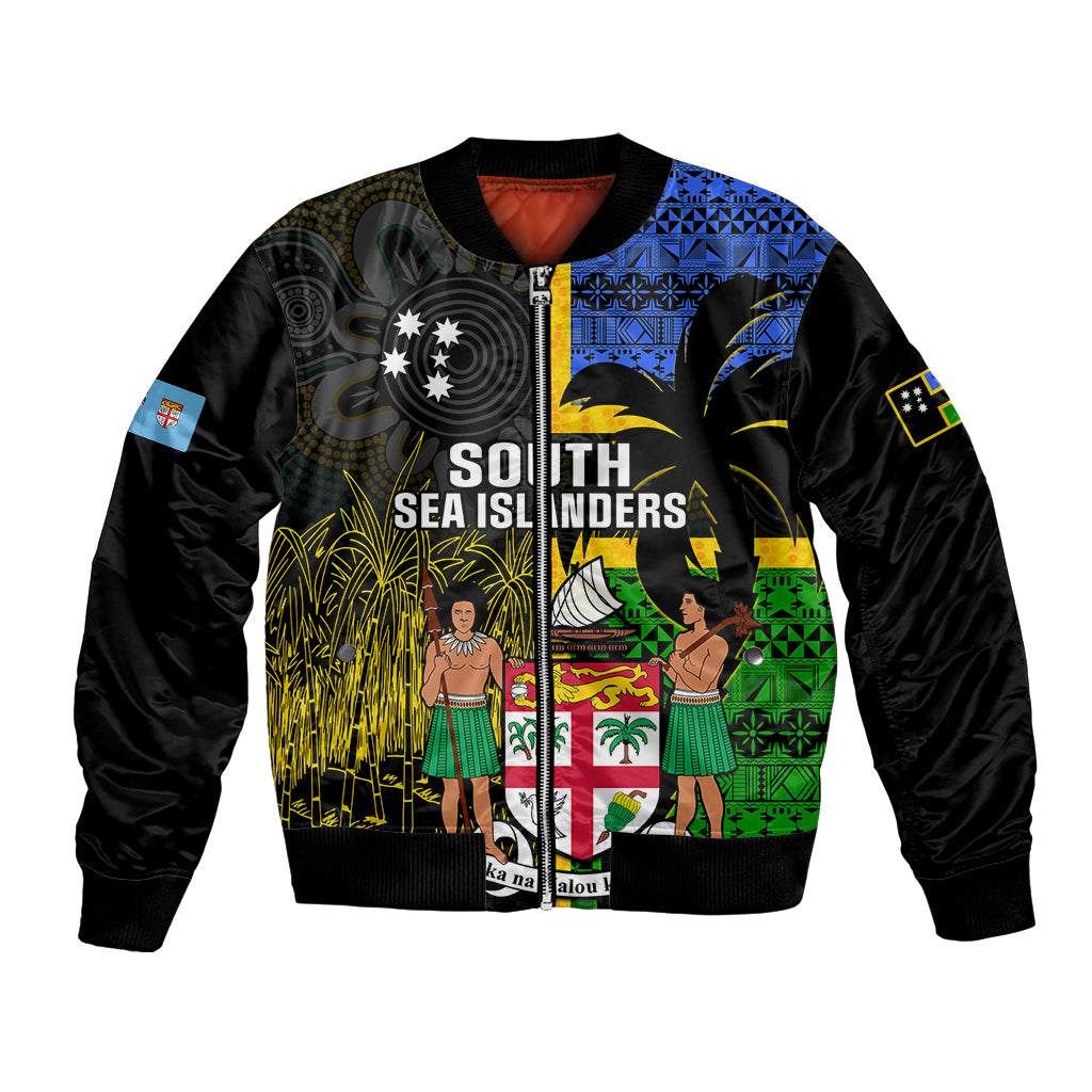 Personalised South Sea Islanders Bomber Jacket Kanakas With Fiji Coat Of Arms - Wonder Print Shop