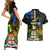 Personalised South Sea Islanders Couples Matching Short Sleeve Bodycon Dress and Hawaiian Shirt Kanakas With Fiji Coat Of Arms - Wonder Print Shop