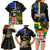 Personalised South Sea Islanders Family Matching Long Sleeve Bodycon Dress and Hawaiian Shirt Kanakas With Fiji Coat Of Arms - Wonder Print Shop