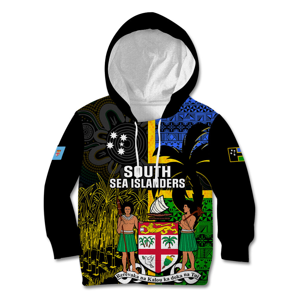 Personalised South Sea Islanders Kid Hoodie Kanakas With Fiji Coat Of Arms - Wonder Print Shop