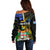 Personalised South Sea Islanders Off Shoulder Sweater Kanakas With Fiji Coat Of Arms - Wonder Print Shop