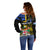 Personalised South Sea Islanders Off Shoulder Sweater Kanakas With Fiji Coat Of Arms - Wonder Print Shop