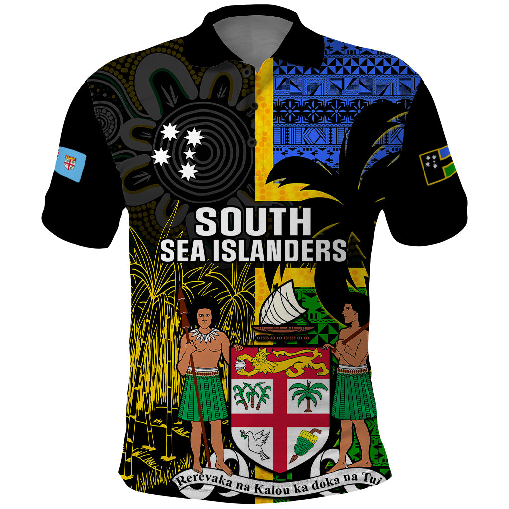 Personalised South Sea Islanders Polo Shirt Kanakas With Fiji Coat Of Arms - Wonder Print Shop