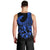 Polynesia Men Tank Top Fish Hook Tattoo Go Fishing Polynesian Pattern Blue - Wonder Print Shop