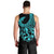 Polynesia Men Tank Top Fish Hook Tattoo Go Fishing Polynesian Pattern Turquosie - Wonder Print Shop