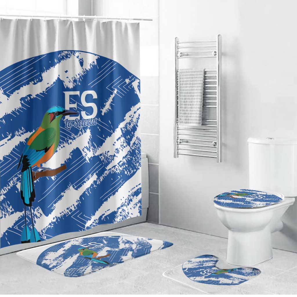 El Salvador Football Bathroom Set La Selecta Torogoz Grunge Style - Wonder Print Shop