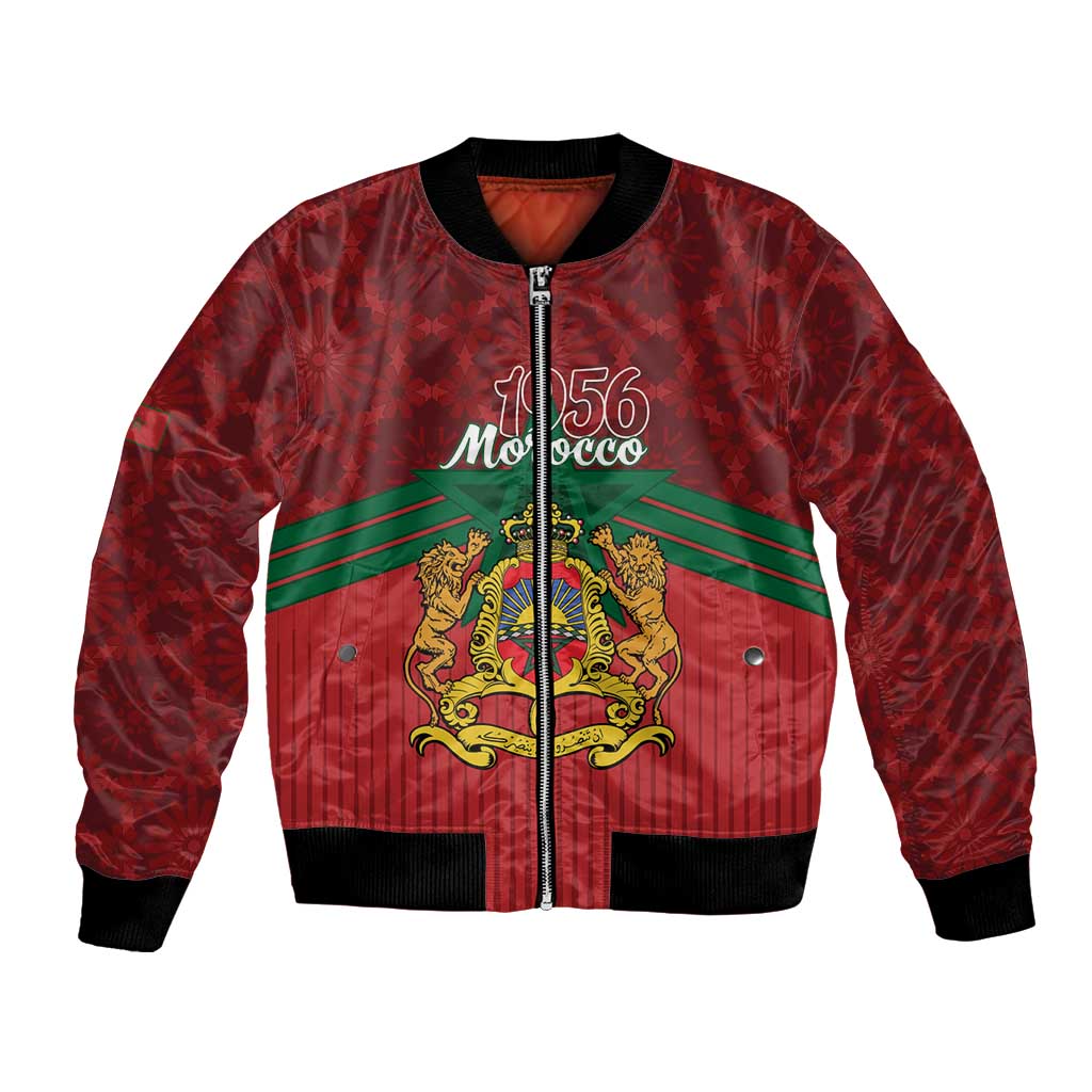 Personalized Morocco Independence Day Bomber Jacket 1956 Proud Islamic Pattern - Wonder Print Shop
