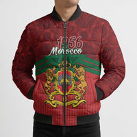 Personalized Morocco Independence Day Bomber Puffer Jacket 1956 Proud Islamic Pattern - Wonder Print Shop