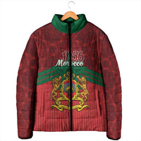 Personalized Morocco Independence Day Padded Jacket 1956 Proud Islamic Pattern - Wonder Print Shop