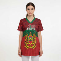 Personalized Morocco Independence Day Scrub Top 1956 Proud Islamic Pattern - Wonder Print Shop