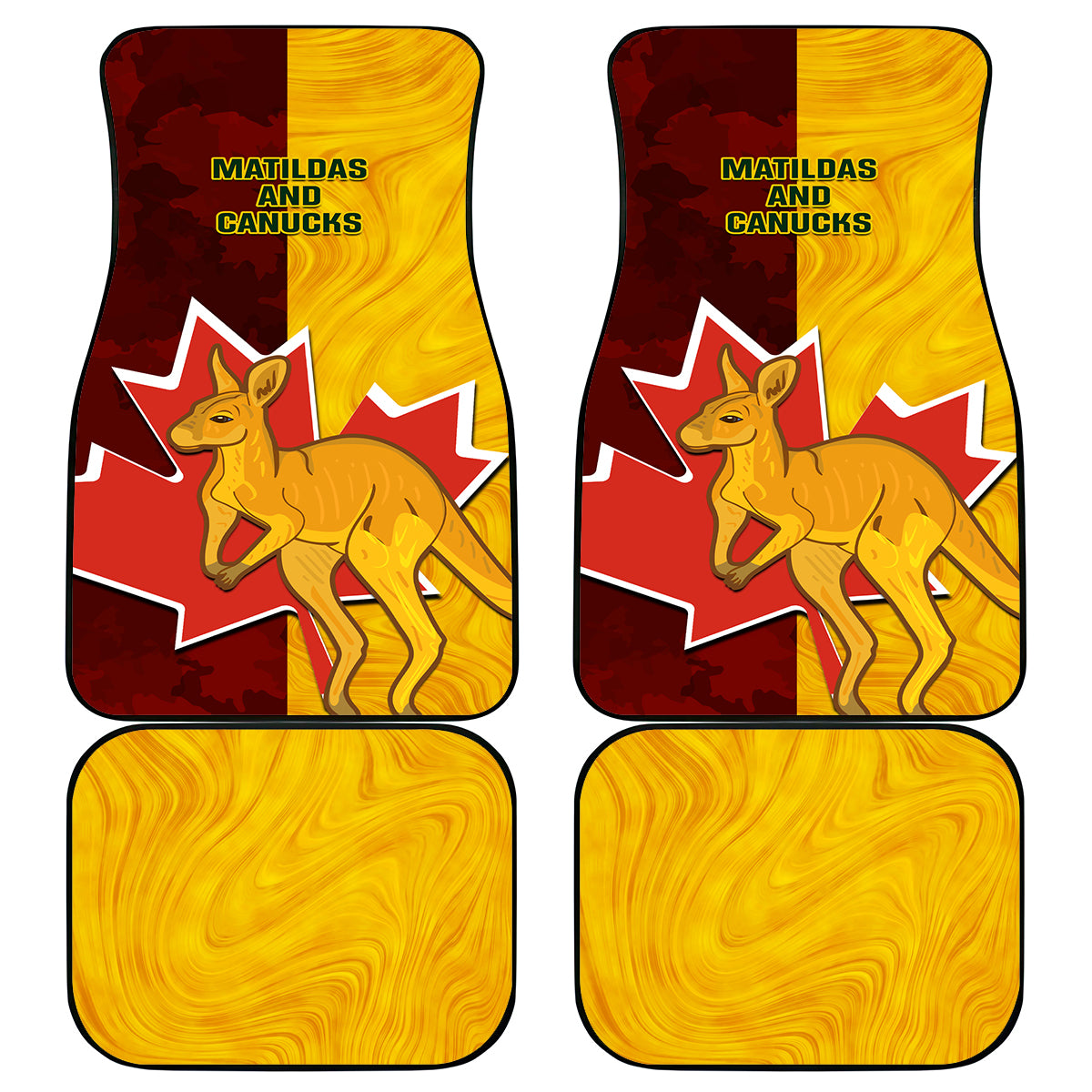 Australia And Canada Soccer Car Mats Matildas Combine Canucks Together - Wonder Print Shop