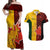 Australia And Canada Soccer Couples Matching Off Shoulder Maxi Dress and Hawaiian Shirt Matildas Combine Canucks Together - Wonder Print Shop