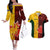 Australia And Canada Soccer Couples Matching Off The Shoulder Long Sleeve Dress and Hawaiian Shirt Matildas Combine Canucks Together - Wonder Print Shop